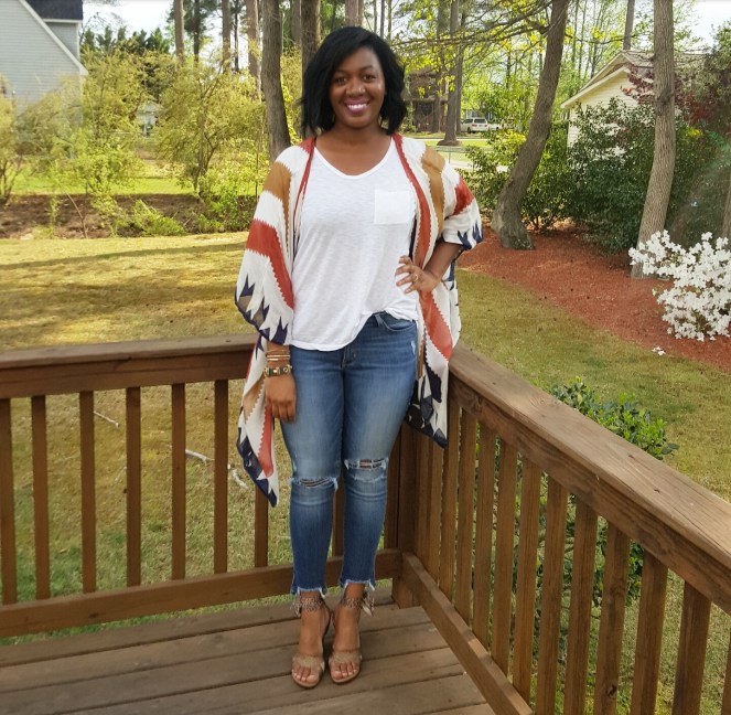 KIMONO Distressed jeans wedge sandal