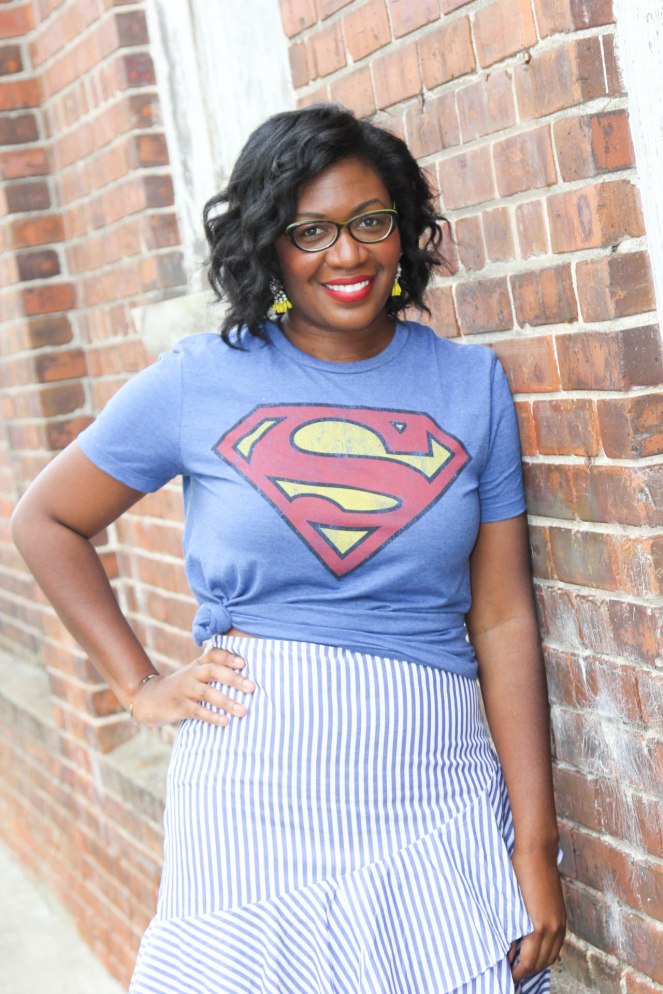 Up Close Leaning Superman